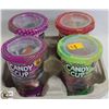 Image 1 : 4PK OF ASSORTED SMALL CANDY CUPS IN TRAY.
