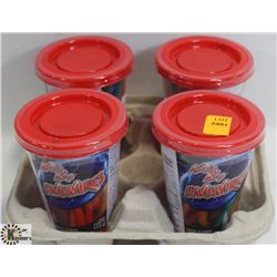 4PK OF ASSORTED SMALL CANDY CUPS IN TRAY.