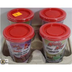 4PK OF ASSORTED SMALL CANDY CUPS IN TRAY.