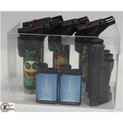 PLASTIC COMPARTMENT FULL OF EZ PIPES/ TORCH