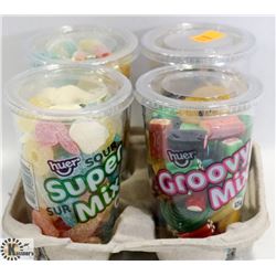 4PK OF HUER ASSORTED LARGE CANDY CUPS.