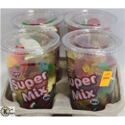 4PK OF HUER ASSORTED LARGE CANDY CUPS.