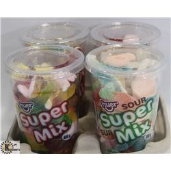 4PK OF HUER ASSORTED LARGE CANDY CUPS.