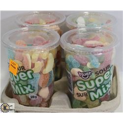 4PK OF HUER ASSORTED LARGE CANDY CUPS.