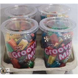 4PK OF HUER ASSORTED LARGE CANDY CUPS.