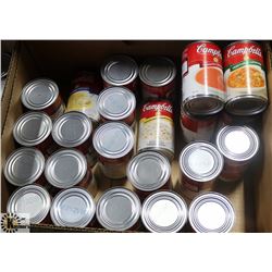 BOX OF 25 ASSORTED FLAVORED 285ML CAMPBELLS CANNED