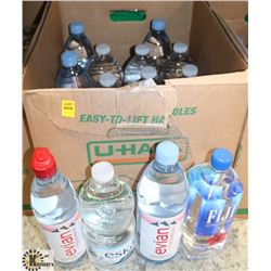 LARGE BOX OF ASSORTED BRANDS & SIZES OF WATER
