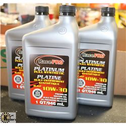 3- RACEPRO 1QT JUGS OF 10W-30 PLATINUM FULL