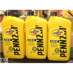 3- PENNZOIL 946ML JUGS OF 5W-20 MOTOR OIL.