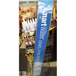 SMARTWATER 4 TIER SILVER BEVERAGE DISPLAY STAND.