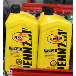 4- PENNZOIL 946ML JUG OF 5W-30 MOTOR OIL.