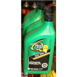 4- 1QT JUGS OF QUAKER STATE 10W-30 MOTOR OIL.