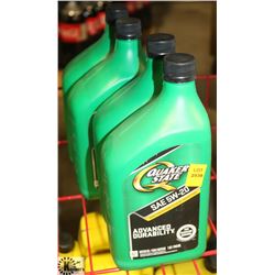 4- 1QT JUGS OF QUAKER STATE 5W-20 MOTOR OIL.