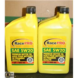 4- 1QT JUGS OF RACE PRO 5W-20 PREMIUM MOTOR OIL.