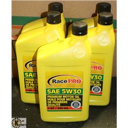 5- 1QT JUGS OF RACE PRO 5W-30 PREMIUM MOTOR OIL.