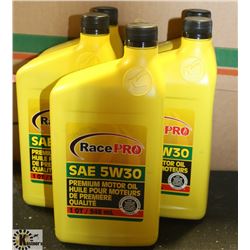 5- 1QT JUGS OF RACE PRO 5W-30 PREMIUM MOTOR OIL.