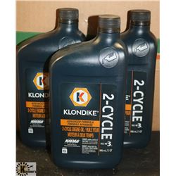 3- 1QT JUGS OF KLONDIKE ADVANCED FORMULA 2 CYCLE