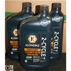 3- 1QT JUGS OF KLONDIKE ADVANCED FORMULA 2 CYCLE