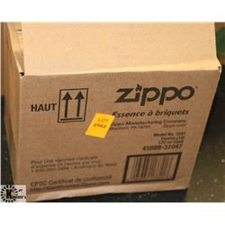 BOX OF 12- 133ML CANS OF ZIPPO LIGHTER FLUID
