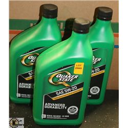 3- 1QT JUG OF QUAKER STATE 5W-20 MOTOR OIL.