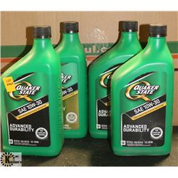 4- 1QT JUG OF QUAKER STATE 10W-30 MOTOR OIL.