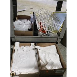 2 OPENED BOXES OF NEW WHITE PLASTIC BAGS,
