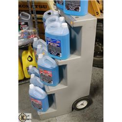 4 STEP GREY ROLLING OUTDOOR DISPLAY. 20 X 22 X 40