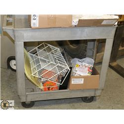 GREY CONTINENTAL UTILITY CART ON WHEELS.