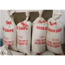 4- 18KG BAGS OF ROCK CHIPS.