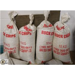 4- 18KG BAGS OF ROCK CHIPS.