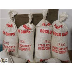 4- 18KG BAGS OF ROCK CHIPS.