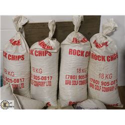 4- 18KG BAGS OF ROCK CHIPS.