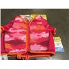 Image 2 : SWIMSCHOOL GIRLS SWIM TRAINER VEST WITH CAPPED SLEEVES 33-55LBS - 22" CHEST - WITH BONUS SWIMSUIT