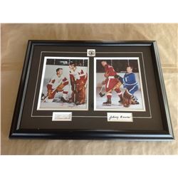 Certified Autographed Gordie Howe & Johnny Bower