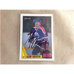 O-Pee-Chee # 199 Glen Anderson Autographed Hockey Card