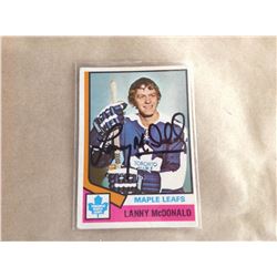 O-Pee-Chee # 168 Lanny McDonald autographed Hockey Card