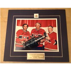 Certified "Legendary Canadiens" autographed by Guy LaFleur, Jean Belivau & Maurice Richard