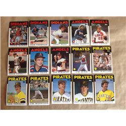Lot of 15 - 1986 Topps Chewing Gum Baseball Cards