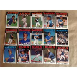 Lot of 15 - 1986 Topps Chewing Gum Baseball Cards