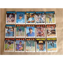 Lot of 15 - 1986 Topps Chewing Gum Baseball Cards