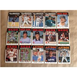 Lot of 15 - 1986 Topps Chewing Gum Baseball Cards