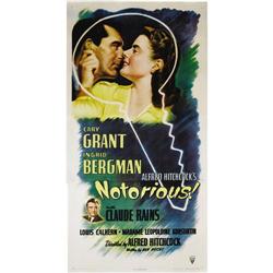 Notorious (RKO, 1946). Three Sheet (41  X 81 ). Alfred Notorious (RKO, 1946).