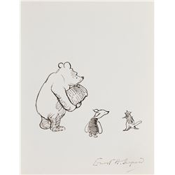E. H. Shepard drawing of  Winnie the Pooh 