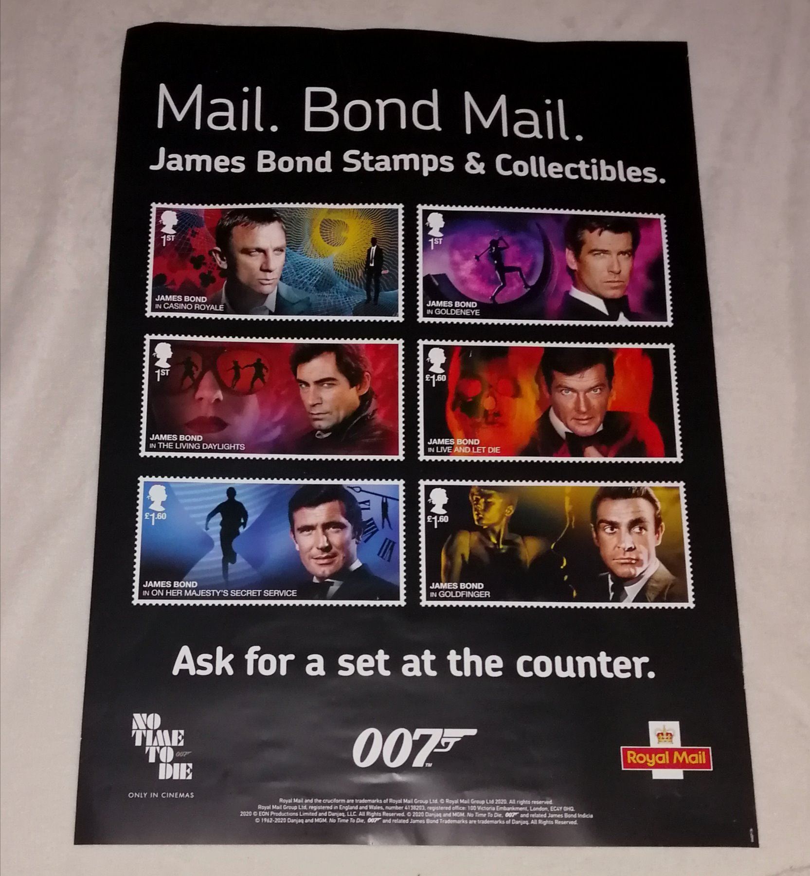 JAMES BOND STAMP PROMO POSTER.