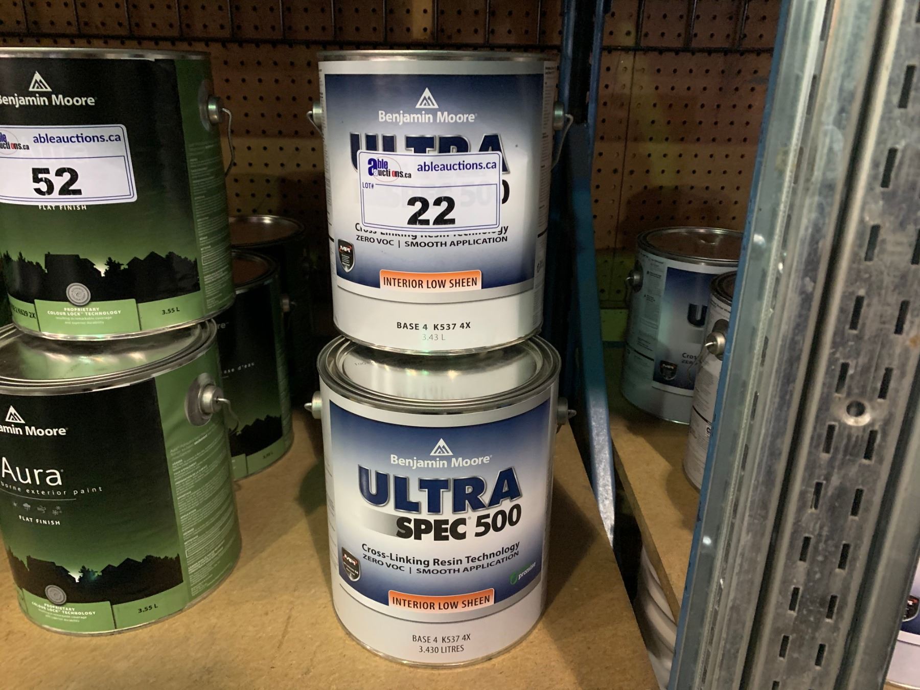 5 CANS BENJAMIN MOORE ULTRA SPEC 500 INTERIOR LOW SHEEN 5 CANS BENJAMIN MOORE ULTRA SPEC 500 INTERIOR LOW SHEEN