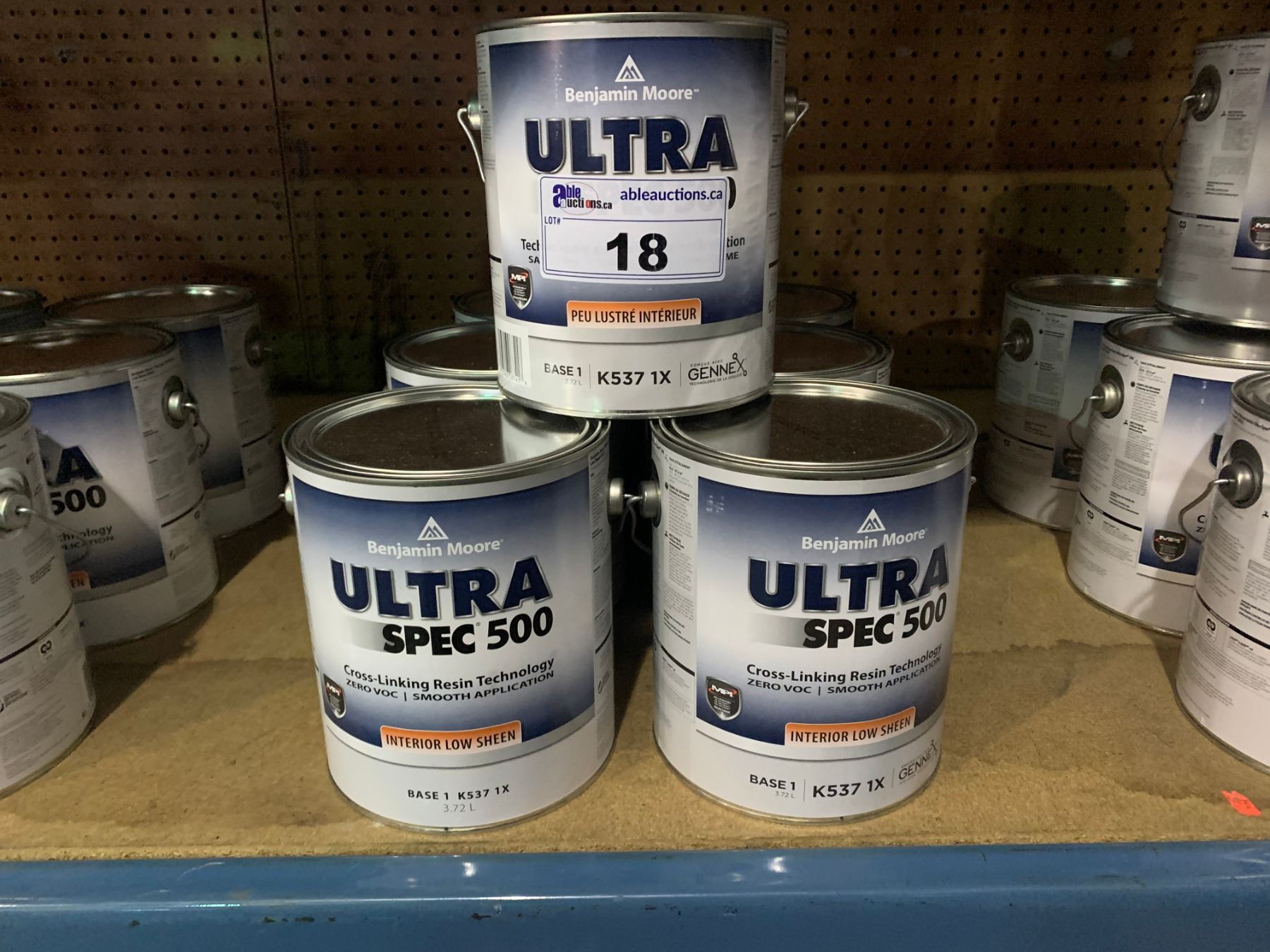 8 CANS BENJAMIN MOORE ULTRA SPEC 500 INTERIOR LOW SHEEN 8 CANS BENJAMIN MOORE ULTRA SPEC 500 INTERIOR LOW SHEEN