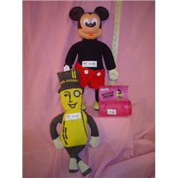 Stuffed dolls Mr. Peanut Mickey Mouse