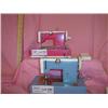 2 Metal Play Sewing Machines  pink blue