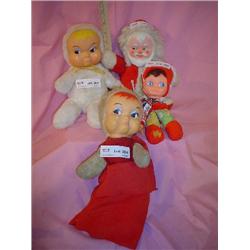 4 Stuffed Dolls w Vinyl Faces MT