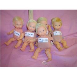 5 Stuffed Dolls Ideal Toy Corp 1967 MT